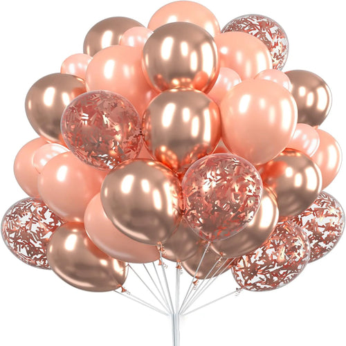 30Pcs 12 Inch Metallic Gold Balloons Pearl White Latex Balloons Gold