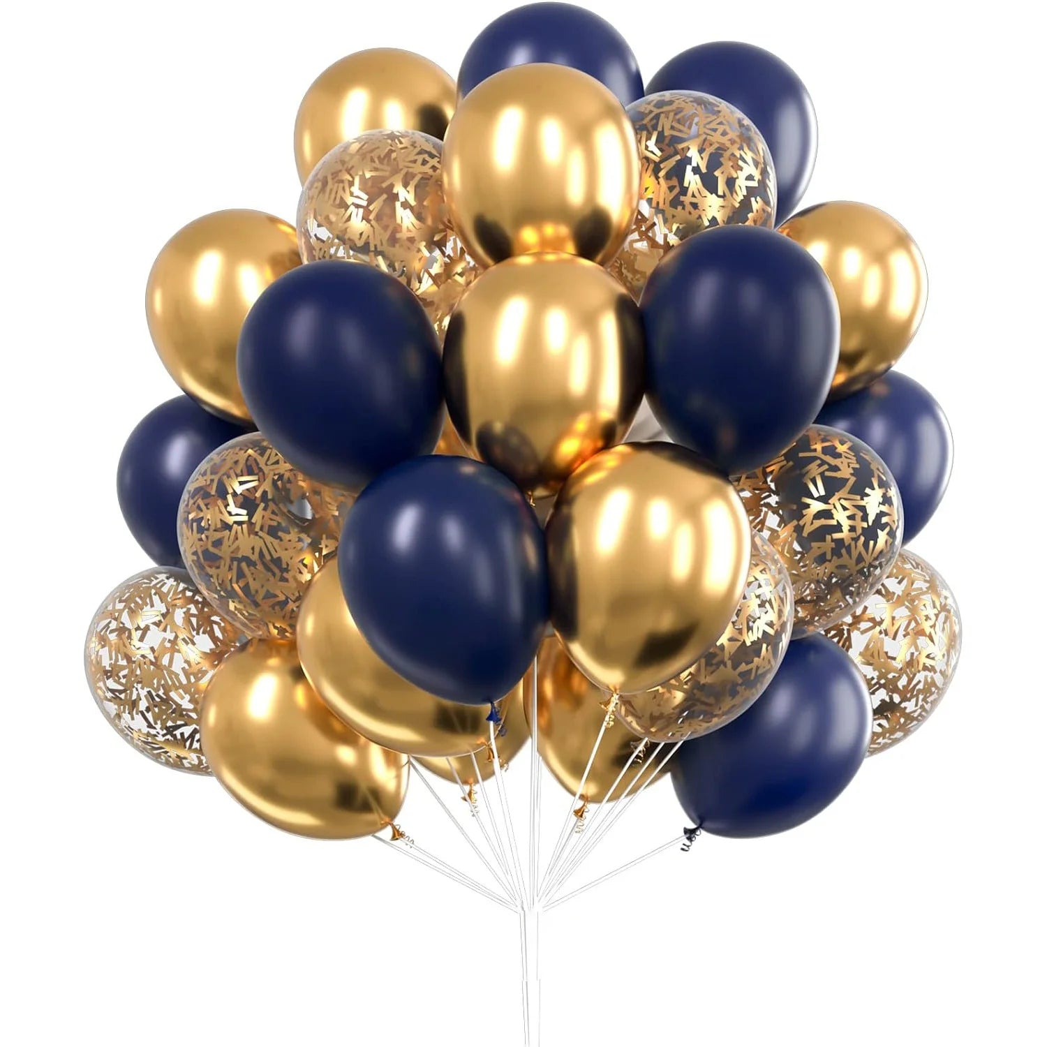 30Pcs 12 Inch Metallic Gold Balloons Pearl White Latex Balloons Gold