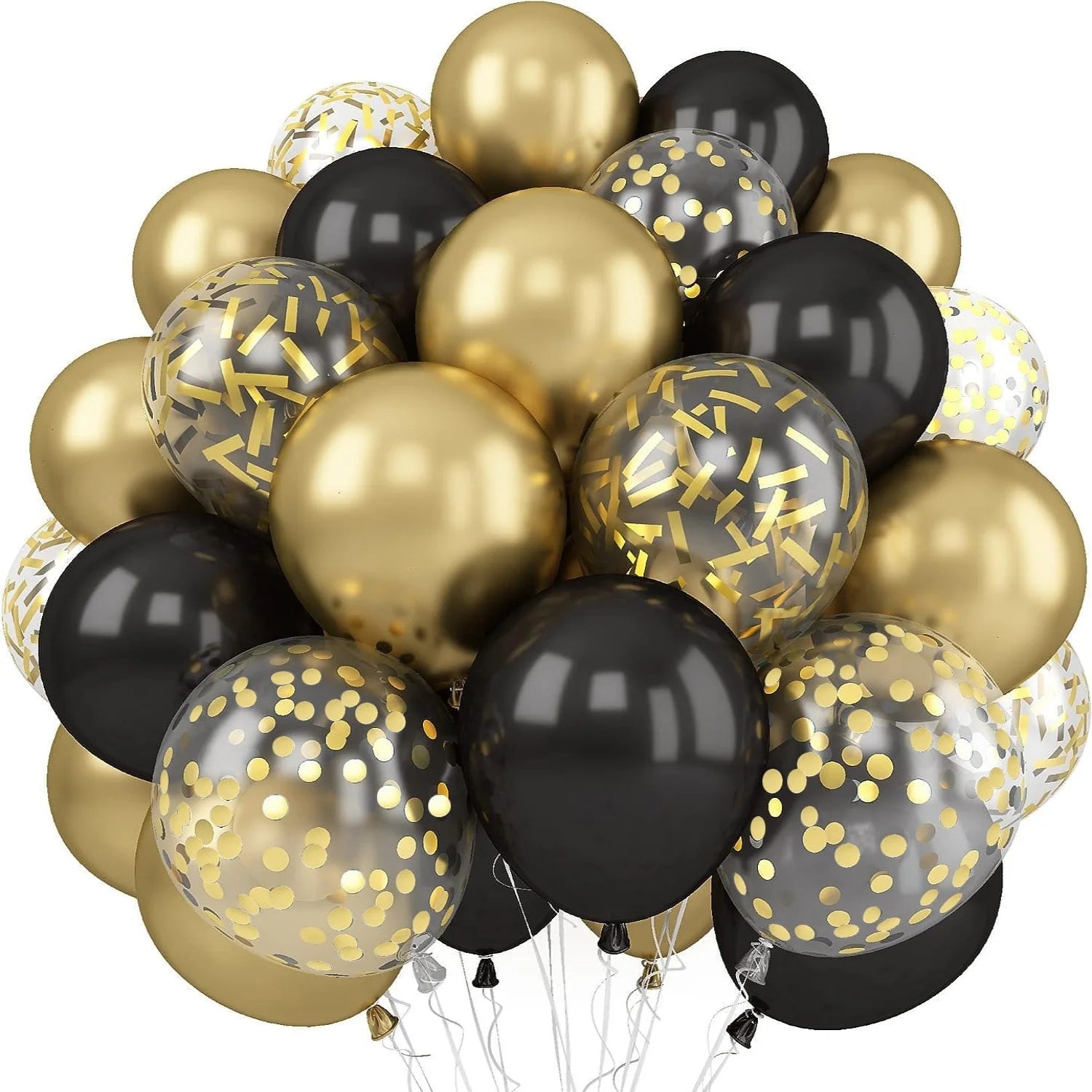 30Pcs 12 Inch Metallic Gold Balloons Pearl White Latex Balloons Gold