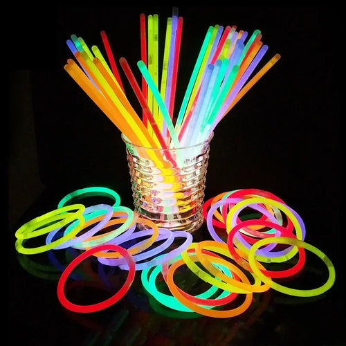 50/100pcs Light Glow Stick Party Supply Necklace Bracelets Wedding Bar